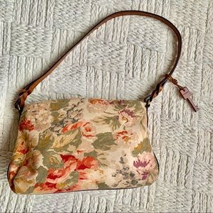 COTTAGECORE Vintage Floral Fossil Key Shoulder Bag